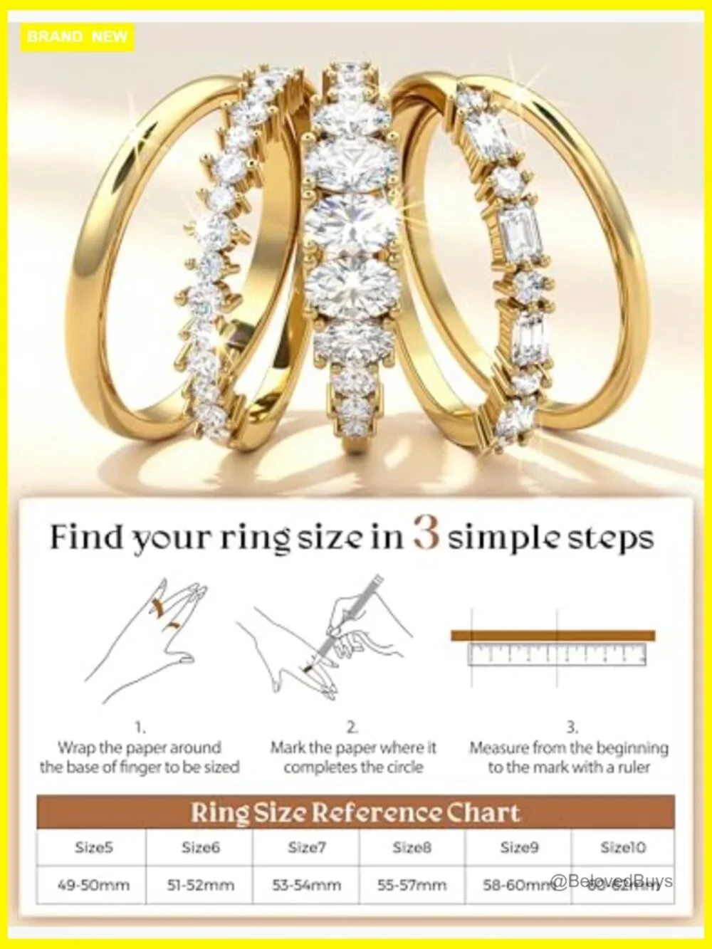 Dainty Stackable Rings for Women Non Tarnish Gold Plated Stacking Ring Set CZ